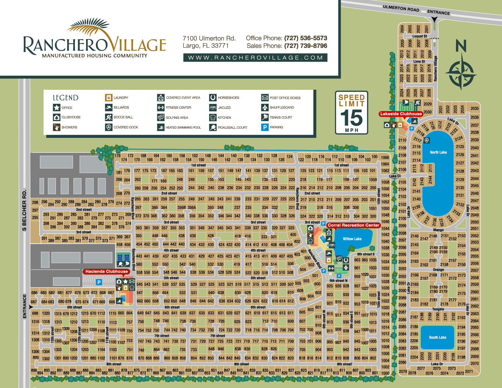 Ranchero Village park map letter size_frontside